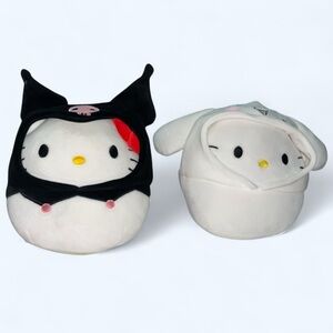 SANRIO LOT HELLO KITTY AS KUROMI 8" Plush & Cinnamoroll Hoodie Costume White